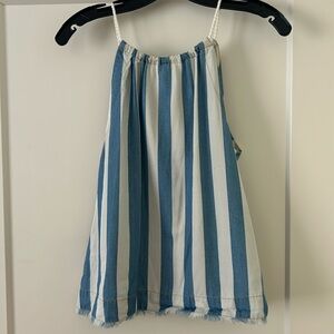 Anthropologie Maeve sleeveless denim stripe halter top